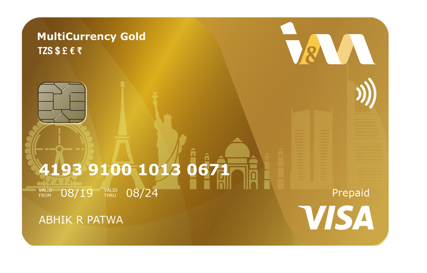 The new Multicurrency Gold Visa Prepaid Card